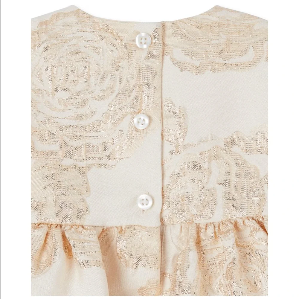 🎄 Baby Girl’s Metallic Floral Jacquard Holiday Dress Set 🎄